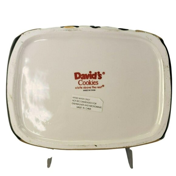 Davids Cookies Ceramic Purse Cookie Snack Jar Leopard Pattern Silver Gold Emboss - Picture 8 of 9